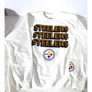 Junk Food Pittsburgh Steelers Bling Crewneck Sweatshirt Size L NFL Graphic NWOT